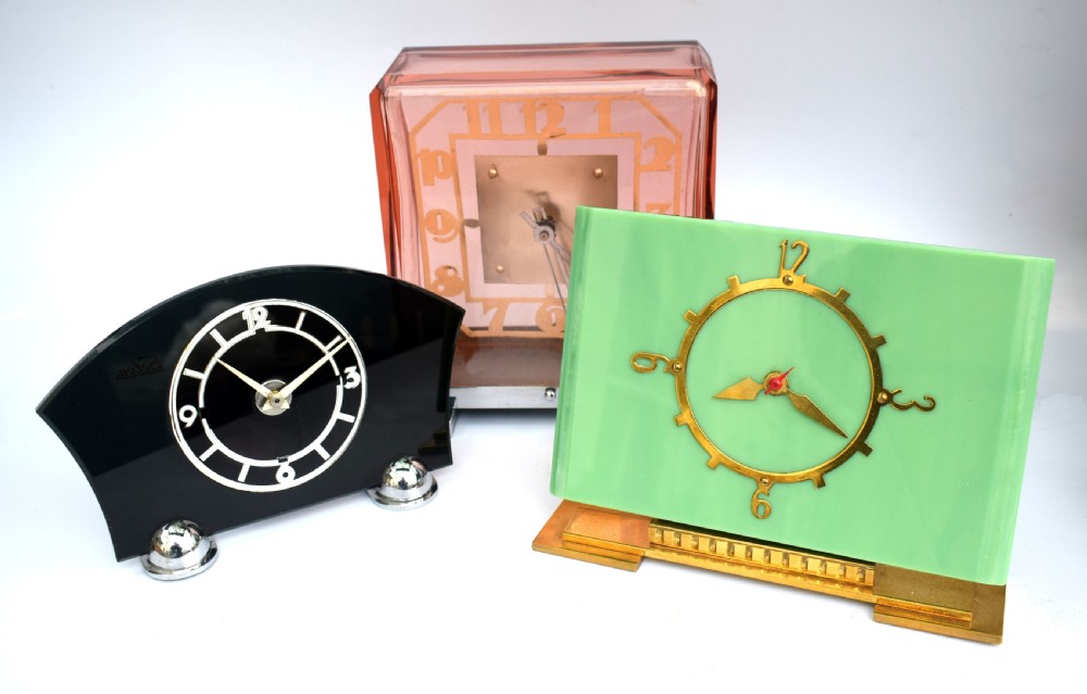 Rare Art Deco Modernist French Mantle Clock, c1930 View IV