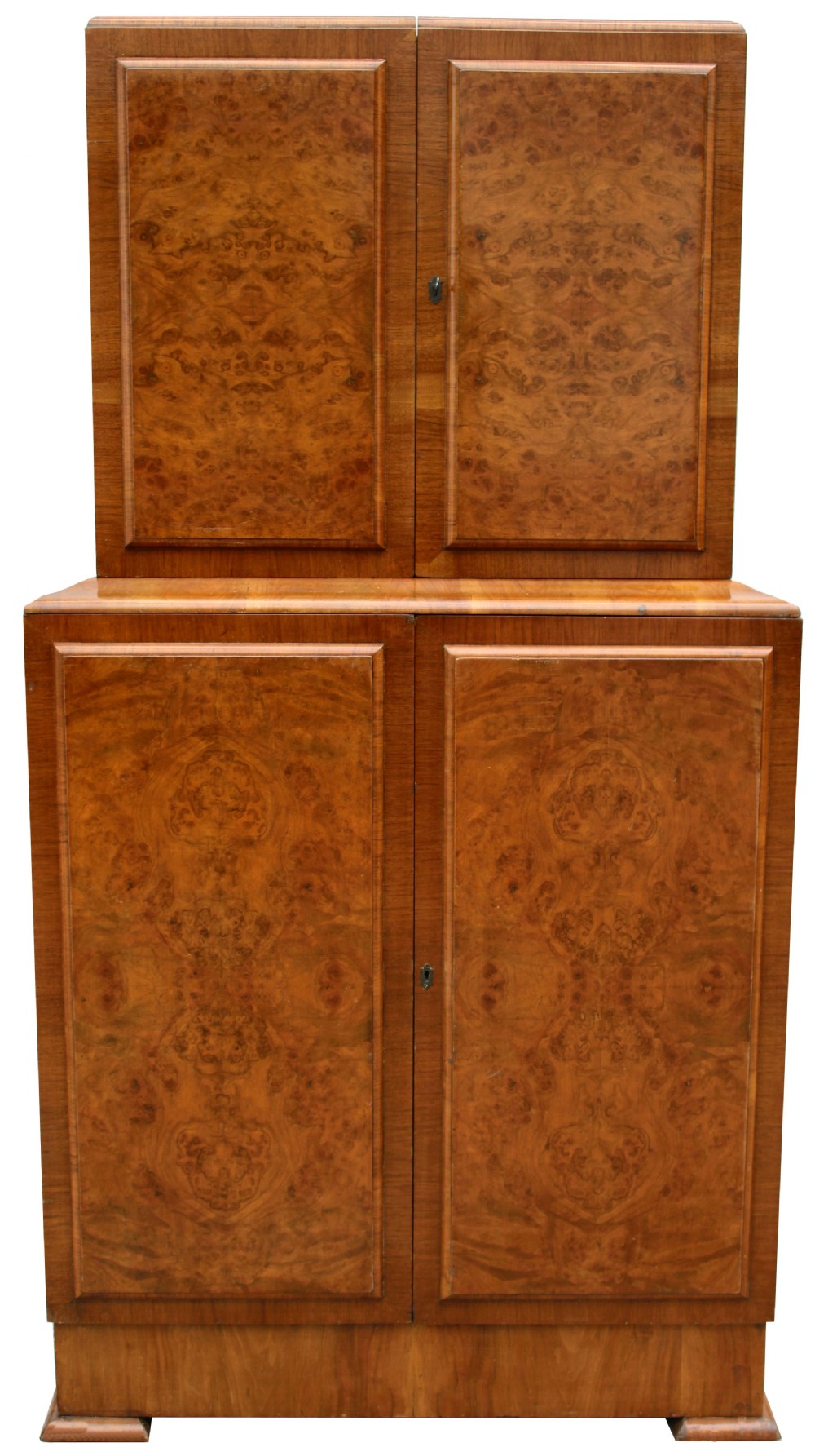Art Deco 1930's Walnut Fronted Cocktail Drinks Cabinet