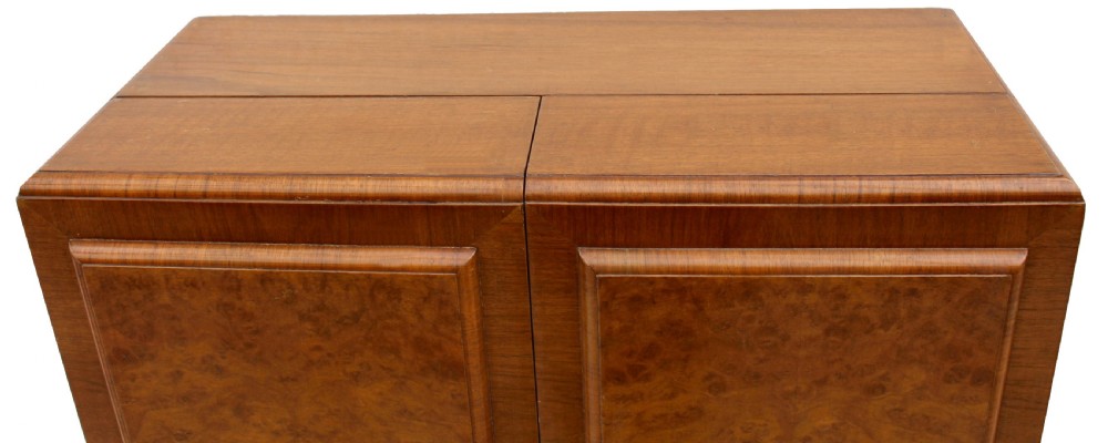 Art Deco 1930's Walnut Fronted Cocktail Drinks Cabinet View VII