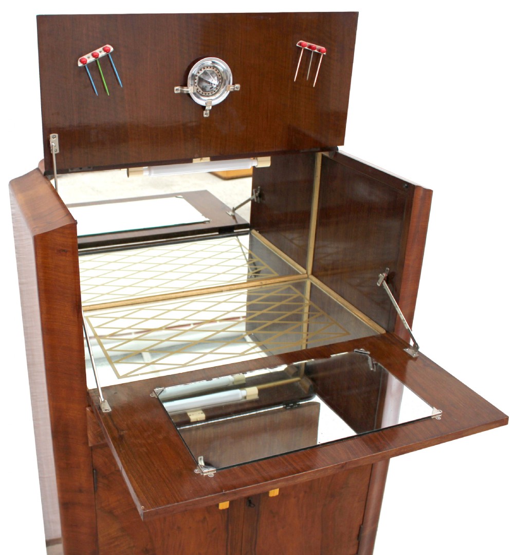 Art Deco Walnut Upright Cocktail Cabinet, c1930's  View III