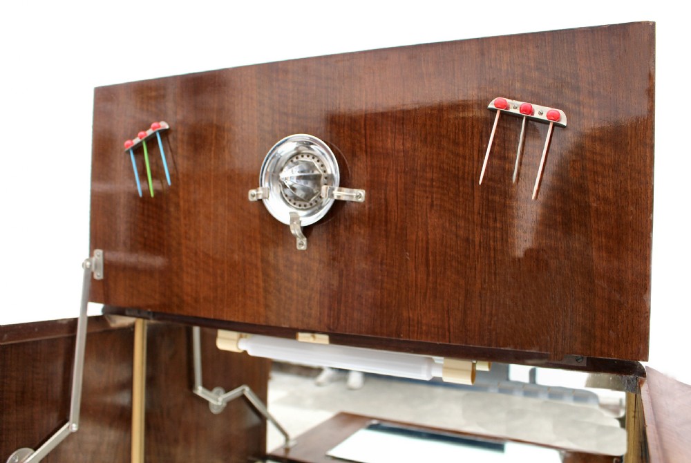 Art Deco Walnut Upright Cocktail Cabinet, c1930's  View X