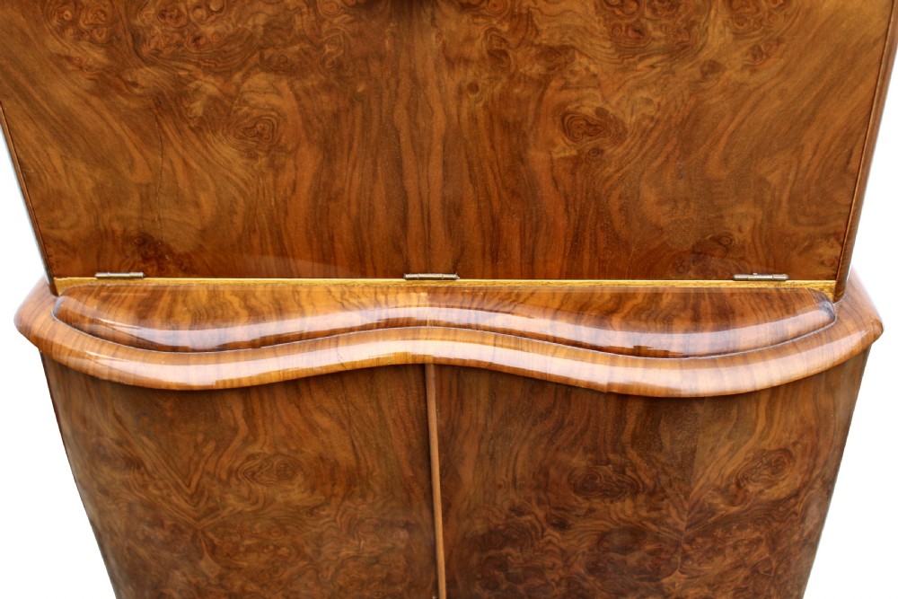 Art Deco Serpentine Fronted Cocktail Cabinet In Walnut, c1938 View III