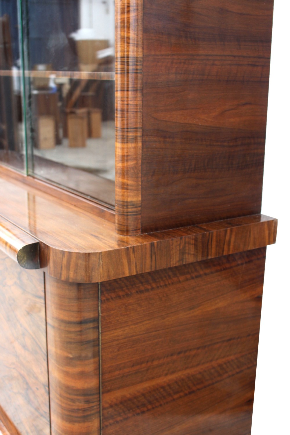 Art Deco Figured Walnut Bookcase, Circa 1930 View V