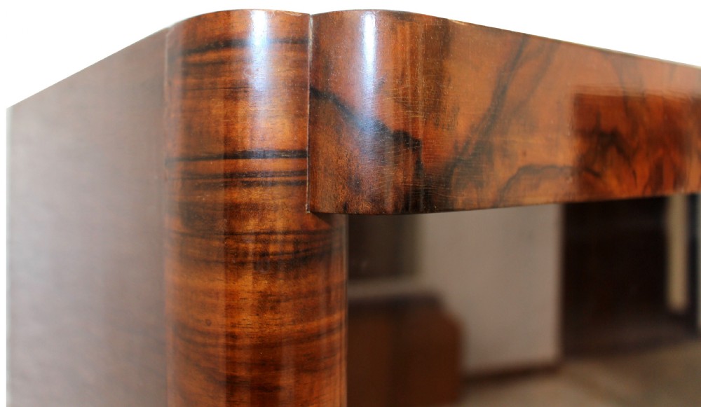 Art Deco Figured Walnut Bookcase, Circa 1930 View VII