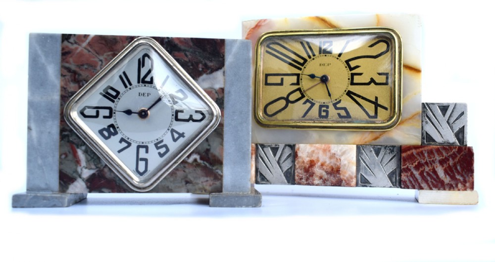Art Deco French Marble Clock By Dep, c1930's View VII