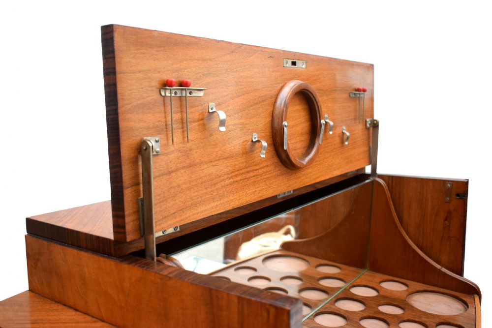 Art Deco Modernist Cocktail Cabinet, Dry Bar in Walnut & Macassar Ebony, c1930 View III