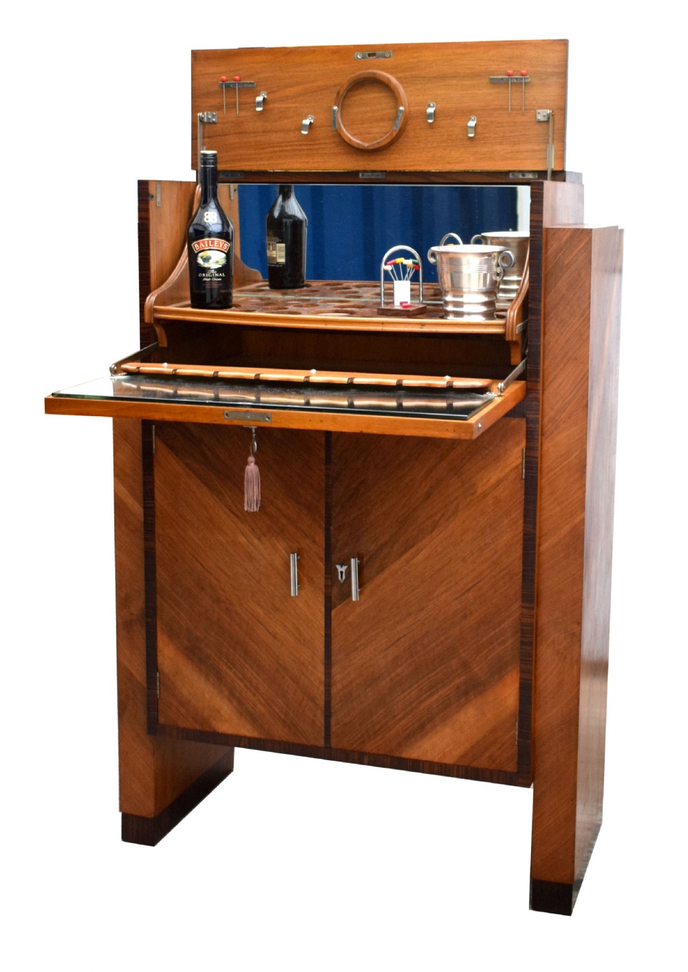 Art Deco Modernist Cocktail Cabinet, Dry Bar in Walnut & Macassar Ebony, c1930 View VII