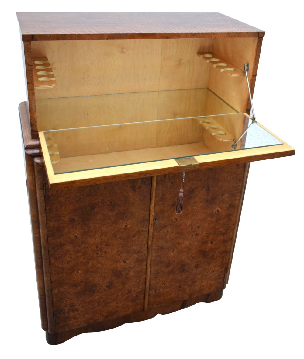 Art Deco Walnut Upright Cocktail Cabinet, c1930's View VI