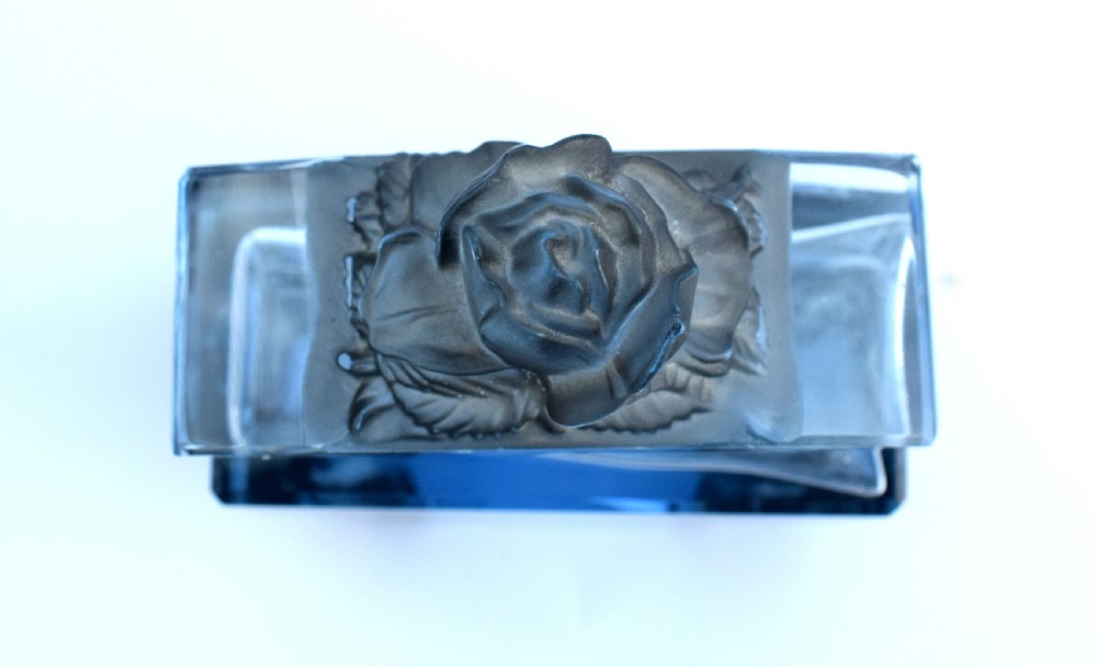 1930s Art Deco Blue Glass Czech Perfume Bottle View IX