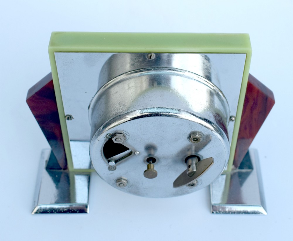 Art Deco English 8 Day Bakelite & Chrome Mantle Clock View IV