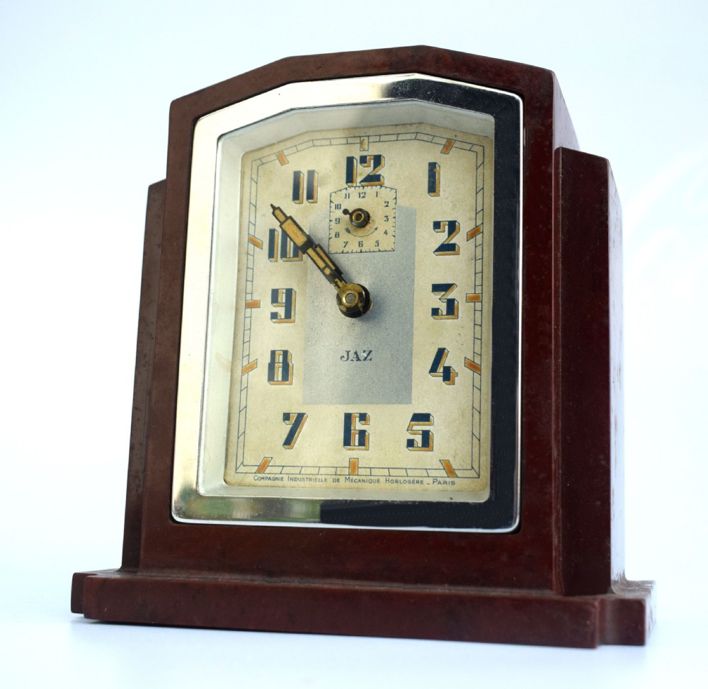 Art Deco Bakelite French Clock By Jaz, c1930  View II