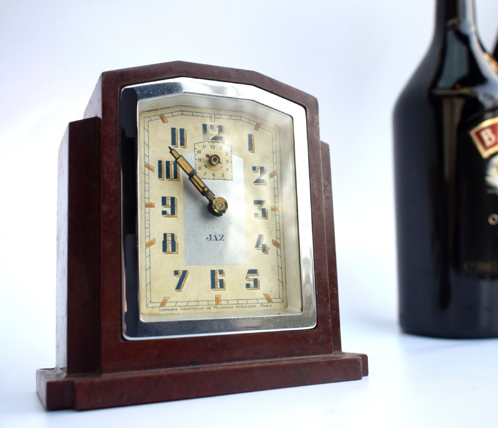 Art Deco Bakelite French Clock By Jaz, c1930  View III