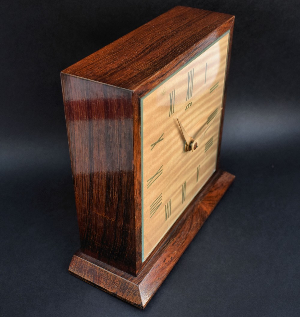 Art Deco Modernist Mantle Clock by ATO, 1930's  View VI