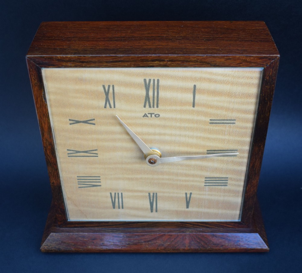 Art Deco Modernist Mantle Clock by ATO, 1930's  View VIII