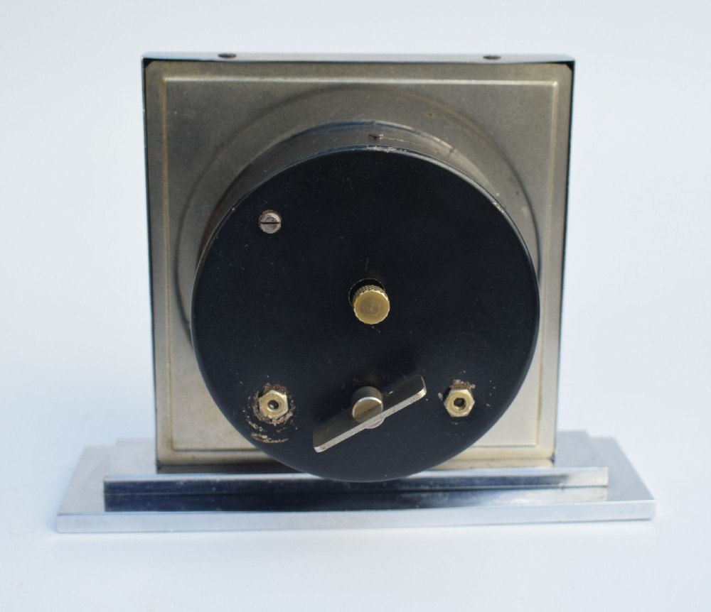 Art Deco 8 Day Chrome Desk Clock, Circa 1930 View IX