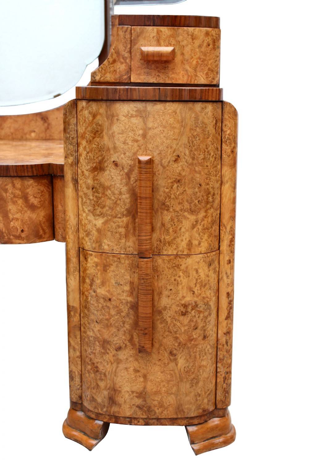 Art Deco Walnut Triple Mirror Dressing Table, c1930 View III