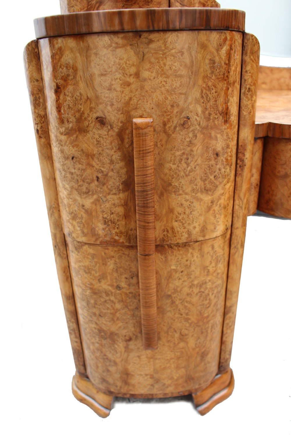 Art Deco Walnut Triple Mirror Dressing Table, c1930 View IX