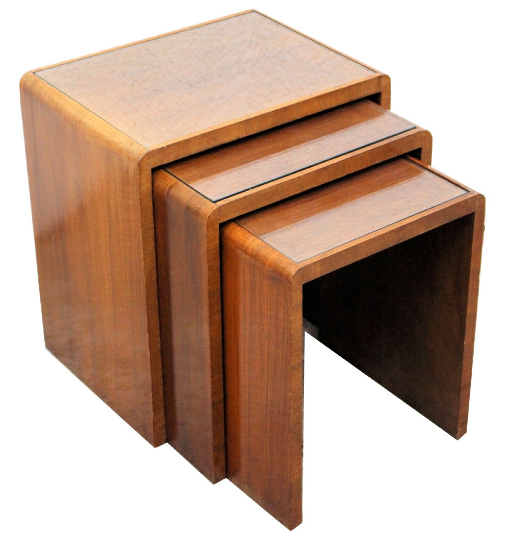 Art Deco 1930s Set of Three Nest of Tables