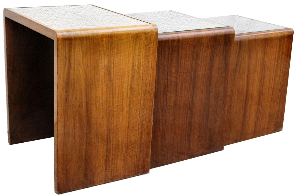 Art Deco 1930s Set of Three Nest of Tables View II