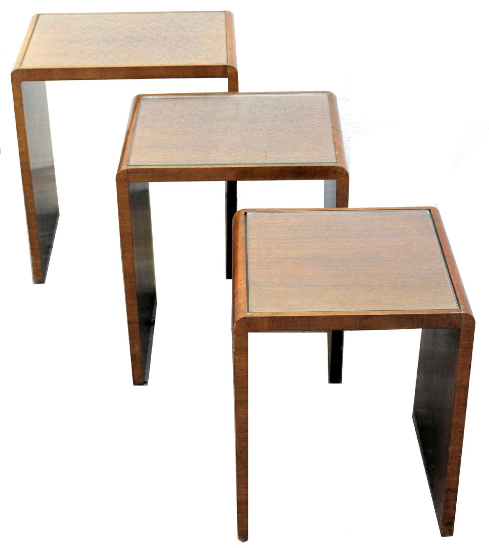 Art Deco 1930s Set of Three Nest of Tables View III