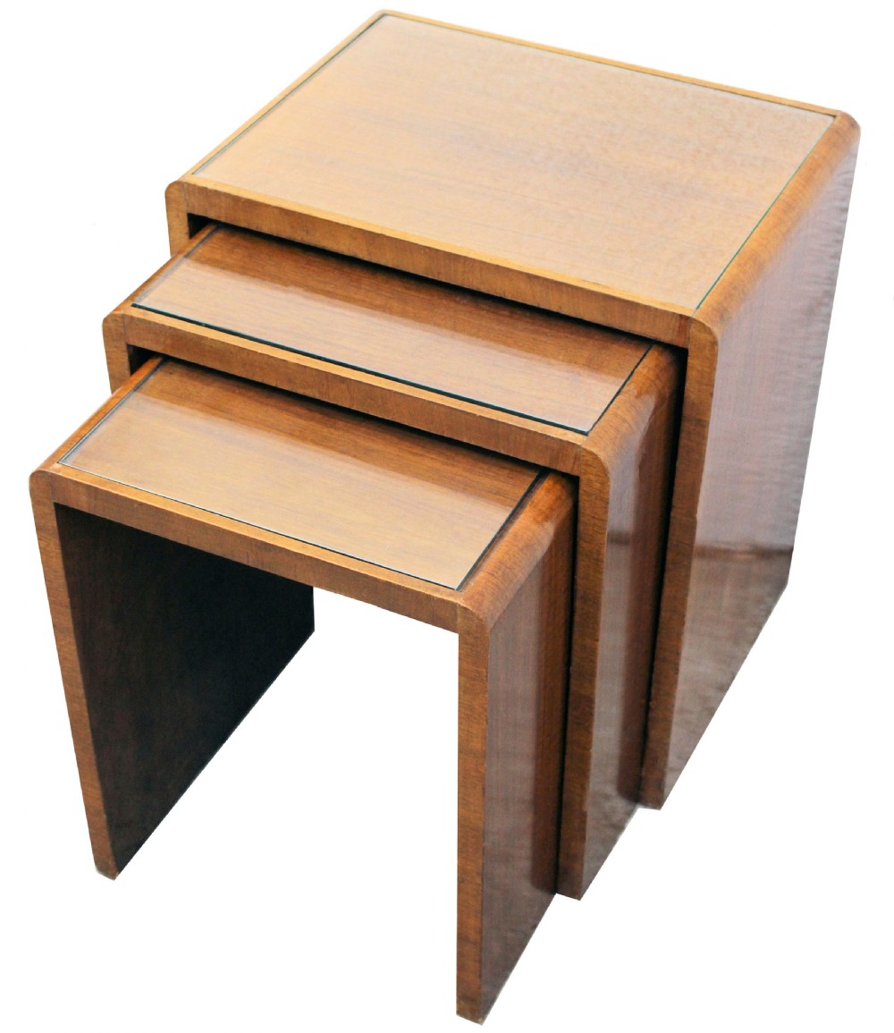 Art Deco 1930s Set of Three Nest of Tables View V