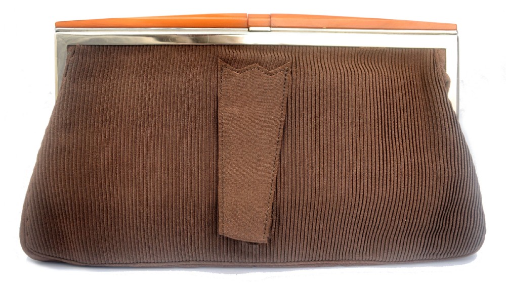 Art Deco Vintage Cord and Bakelite Handbag, c1930 View II