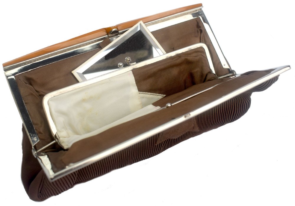 Art Deco Vintage Cord and Bakelite Handbag, c1930 View V