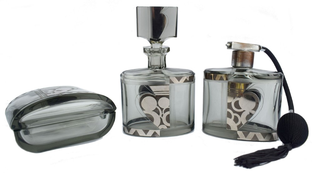 Art Deco Ladies perfumery Set, Czech, c1930 View X