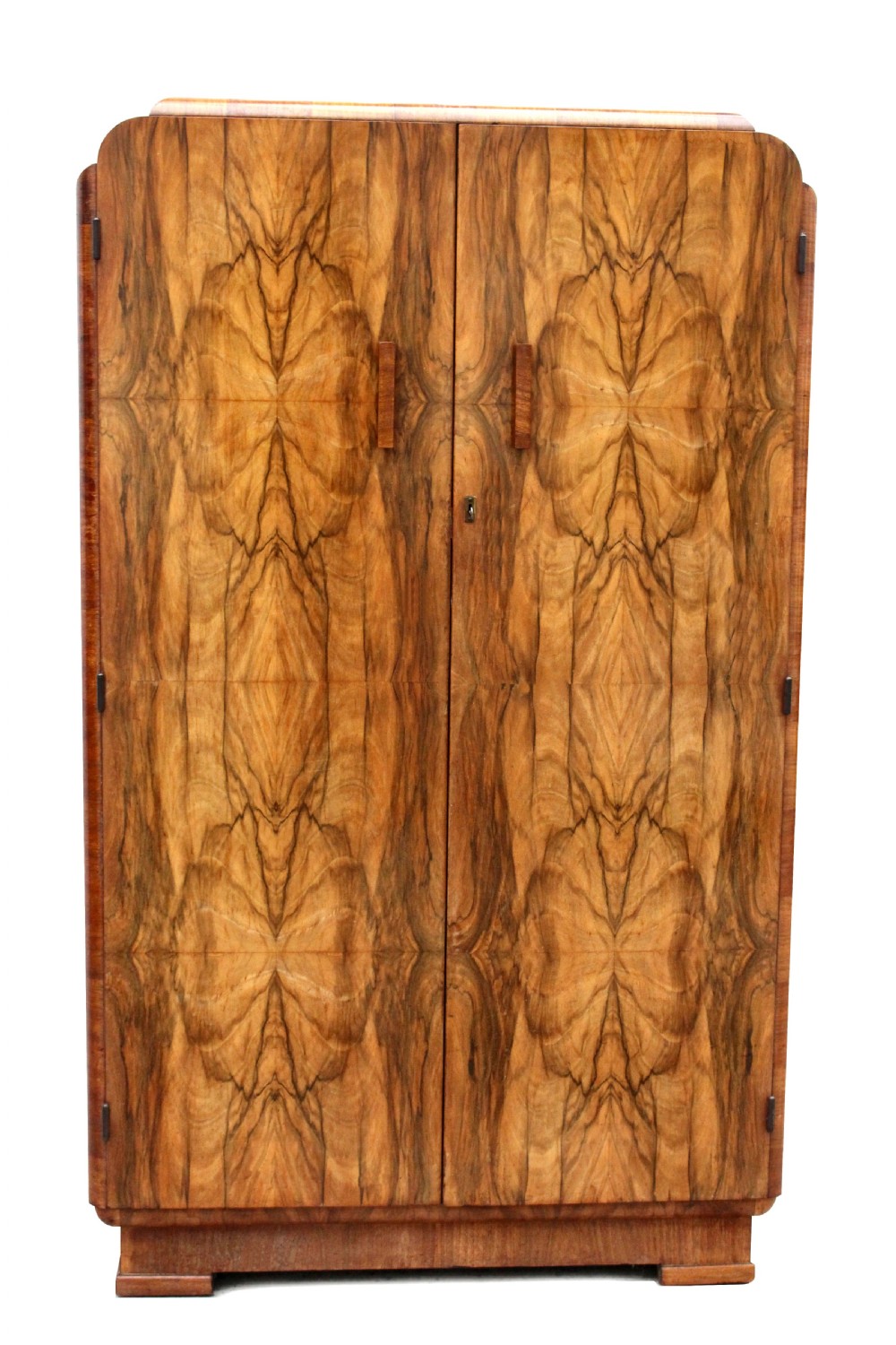 Art Deco Highly Figured Walnut Double Wardrobe, c1930