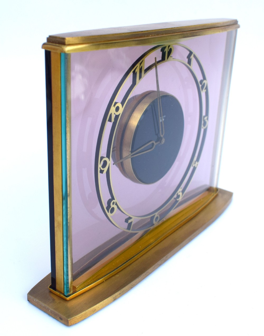 Art Deco Bauhaus 8 Day Brass & Glass Clock By JUNGHANS, c1930 View IV
