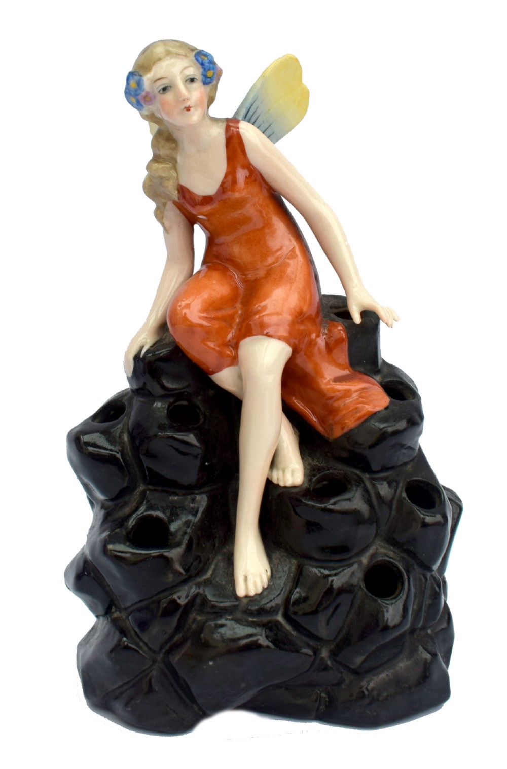 Art Deco Lady Fairy Hatpin Holder, c1930