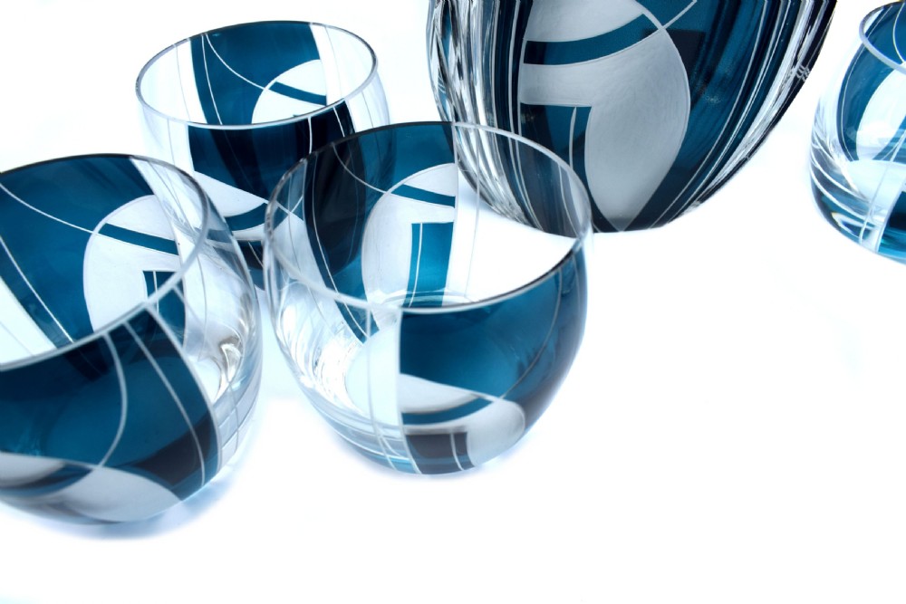 Art Deco Czech Whisky Decanter Set View VI