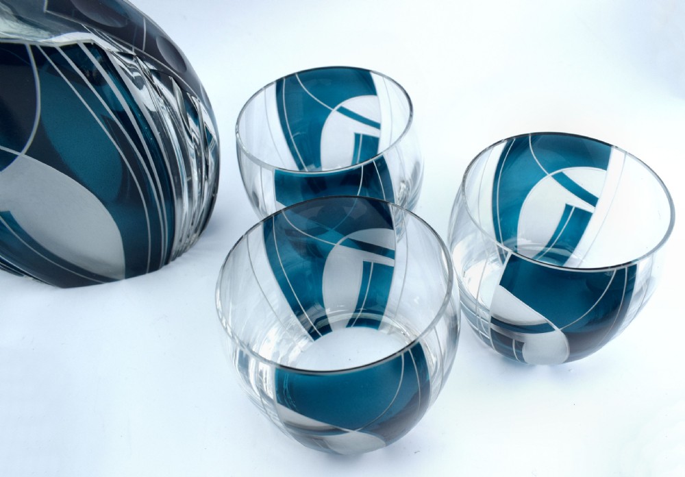 Art Deco Czech Whisky Decanter Set View VIII