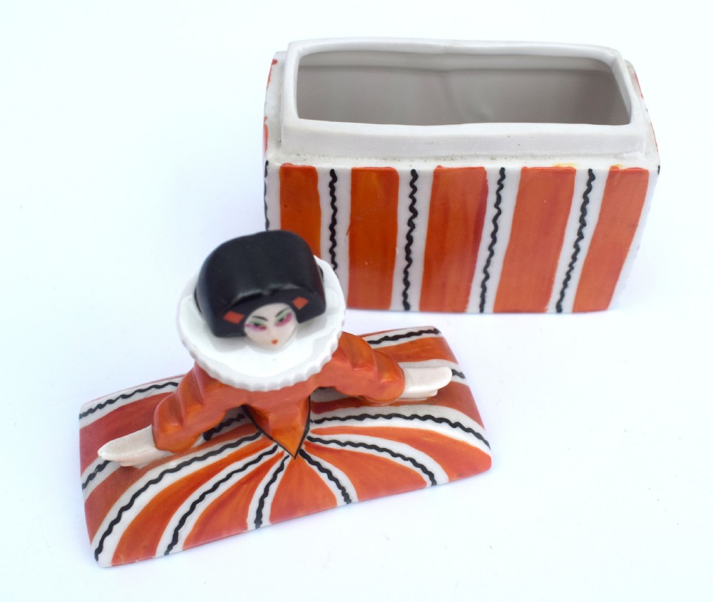 Art Deco Porcelain Powder Box, German, c1930 View III