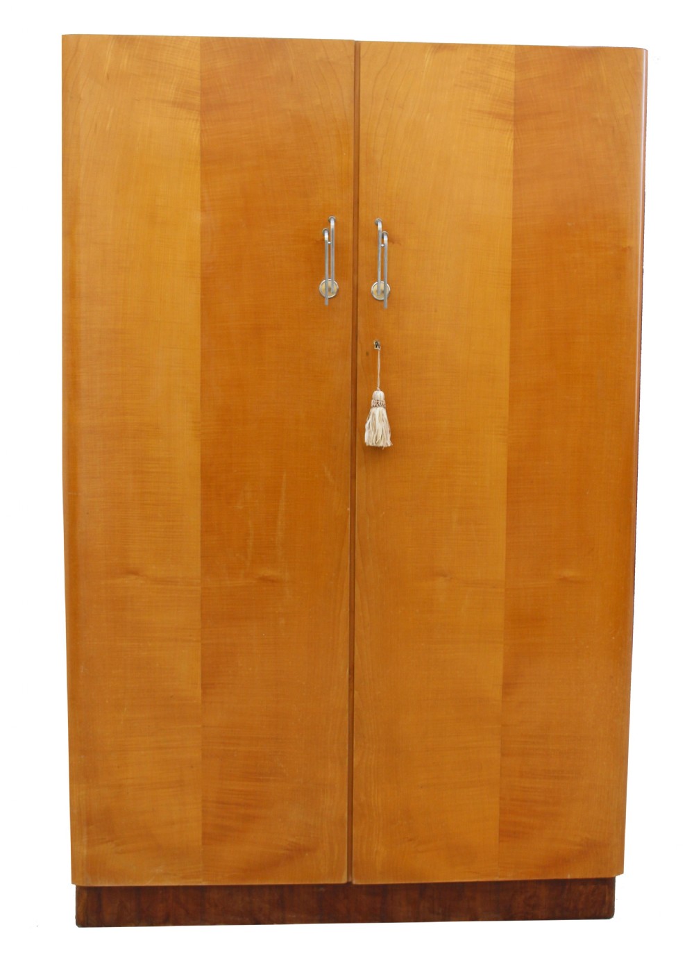 Art Deco Double Wardrobe in Blonde Sycamore , c1930