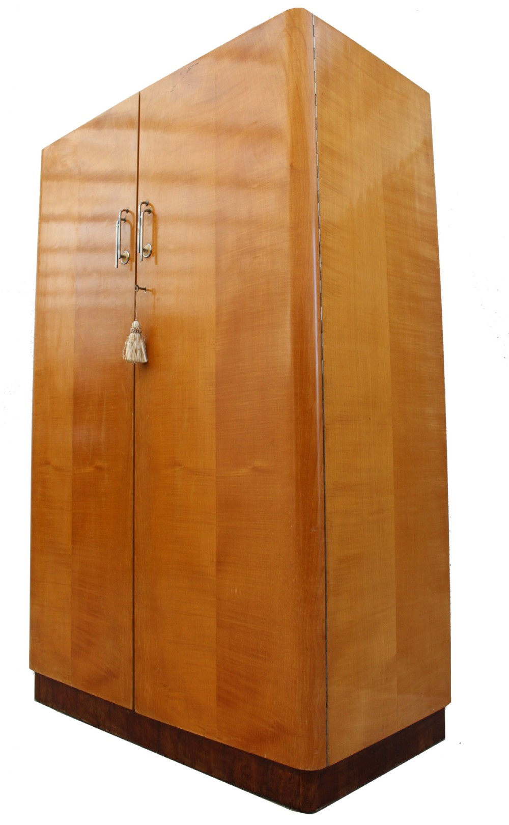 Art Deco Double Wardrobe in Blonde Sycamore , c1930 View III