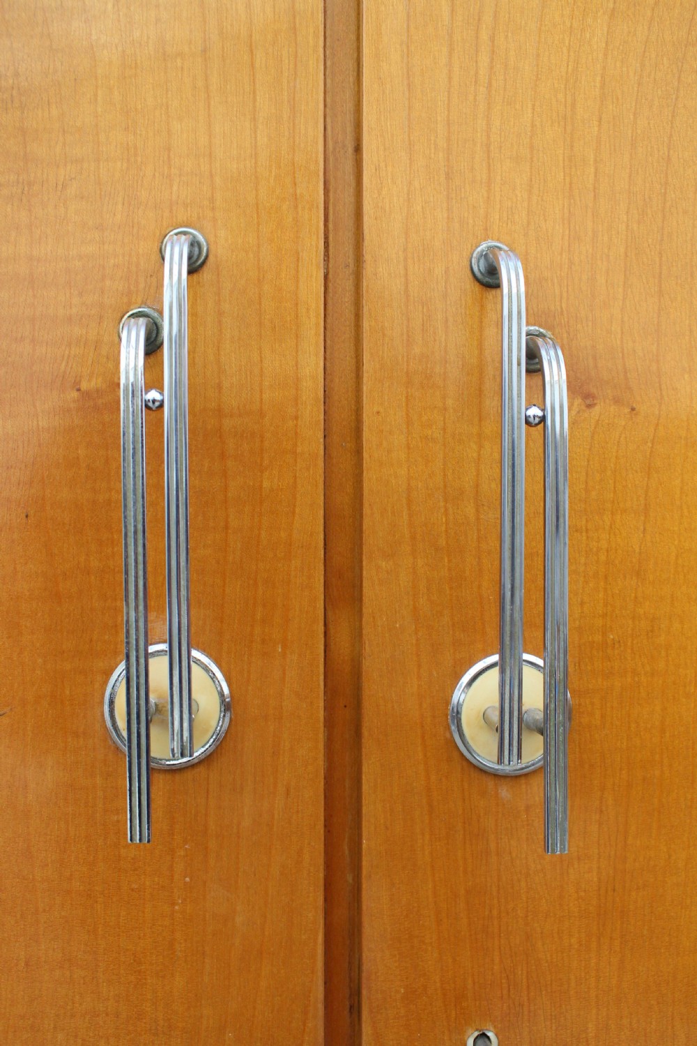 Art Deco Double Wardrobe in Blonde Sycamore , c1930 View IV