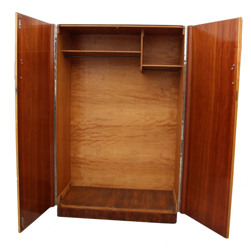 Art Deco Double Wardrobe in Blonde Sycamore , c1930 View X