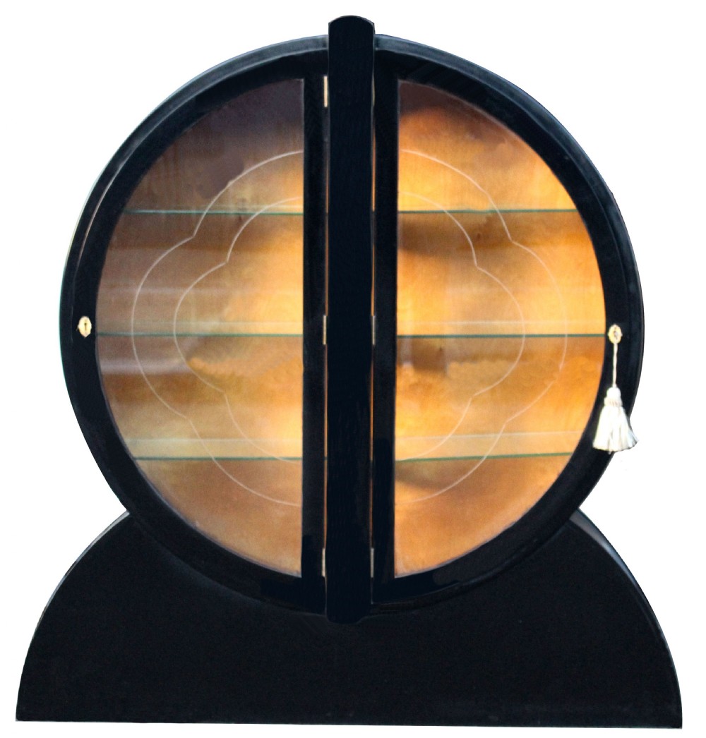 Art Deco Ebonized Display Cabinet, c1930