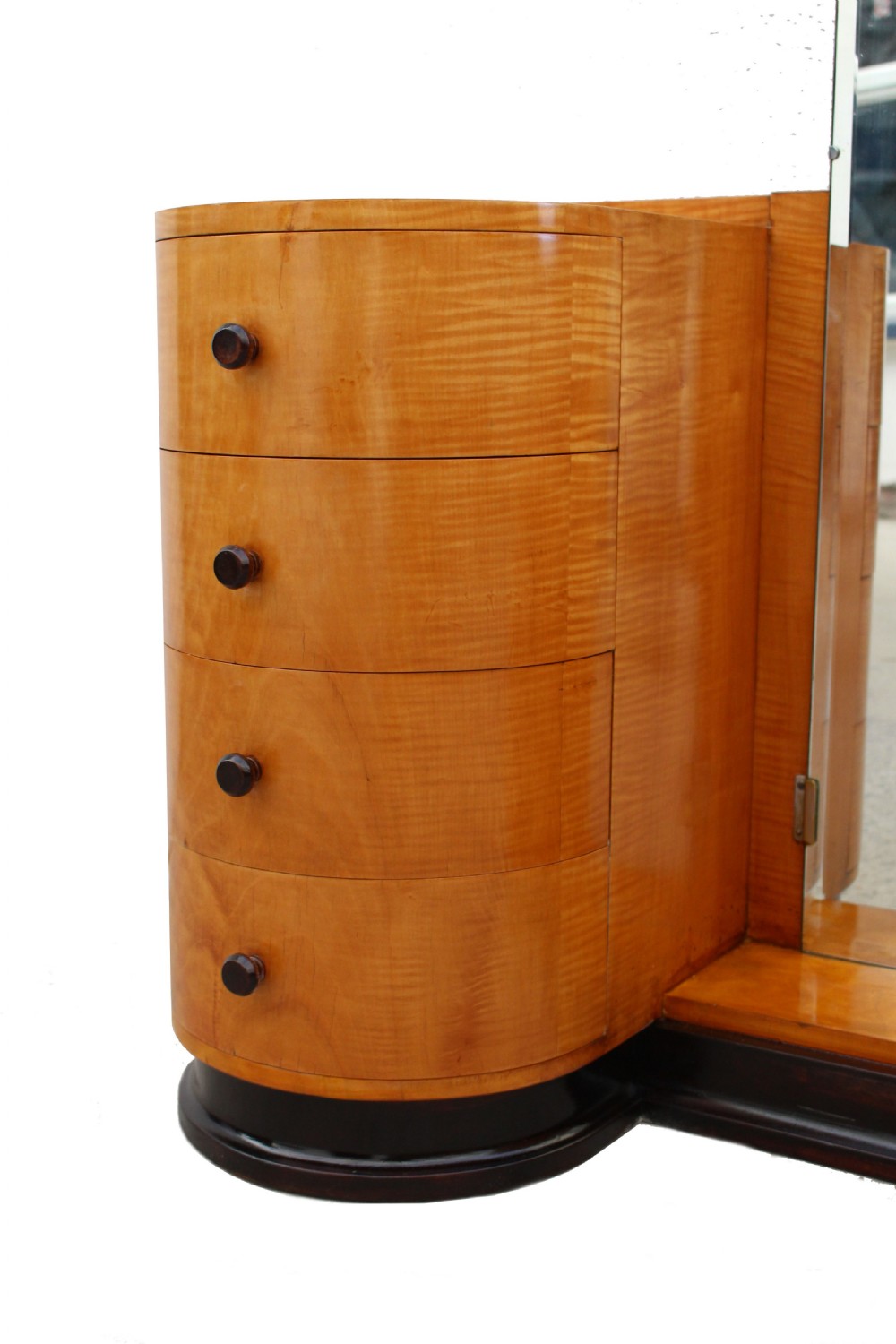 Art Deco Illuminated Dressing Table & Stool In Sycamore , c1930 View VIII
