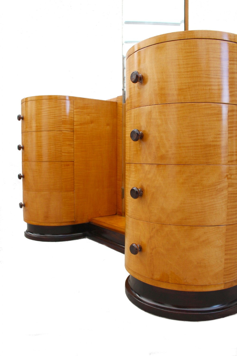 Art Deco Illuminated Dressing Table & Stool In Sycamore , c1930 View IX