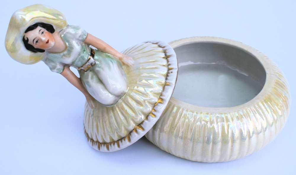 Art Deco Ceramic Trinket Box , Circa 1930 View II