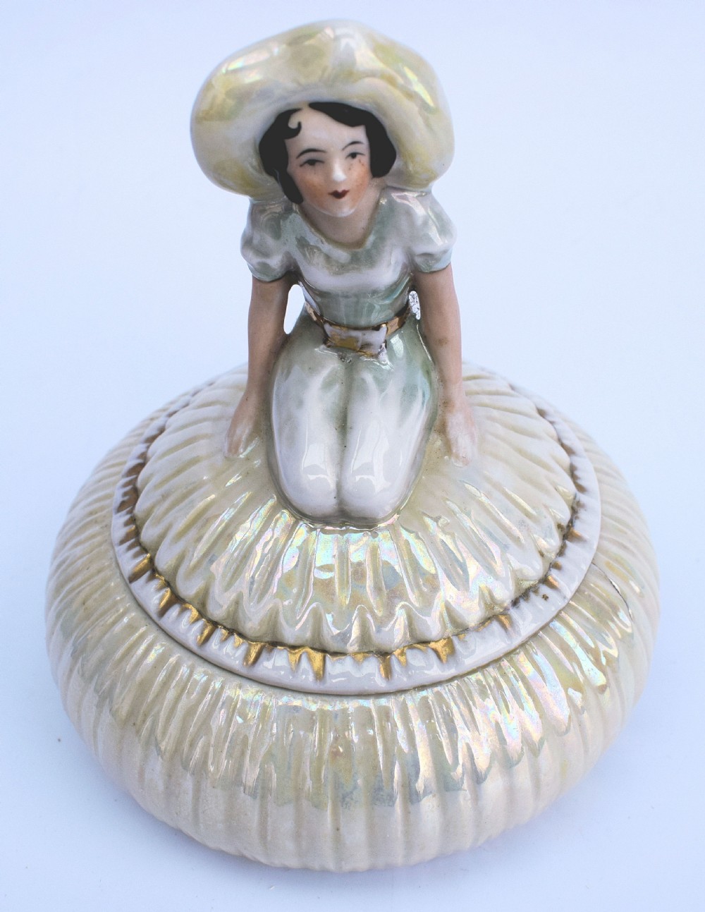 Art Deco Ceramic Trinket Box , Circa 1930 View III