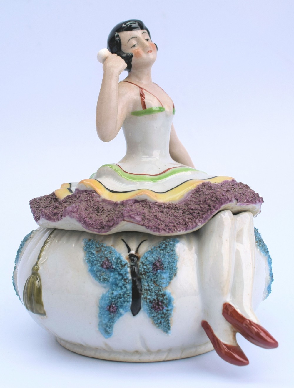 Art Deco Half Doll Powder Bowl, c1930's  View II