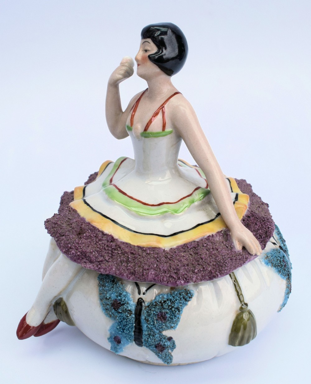 Art Deco Half Doll Powder Bowl, c1930's  View IV