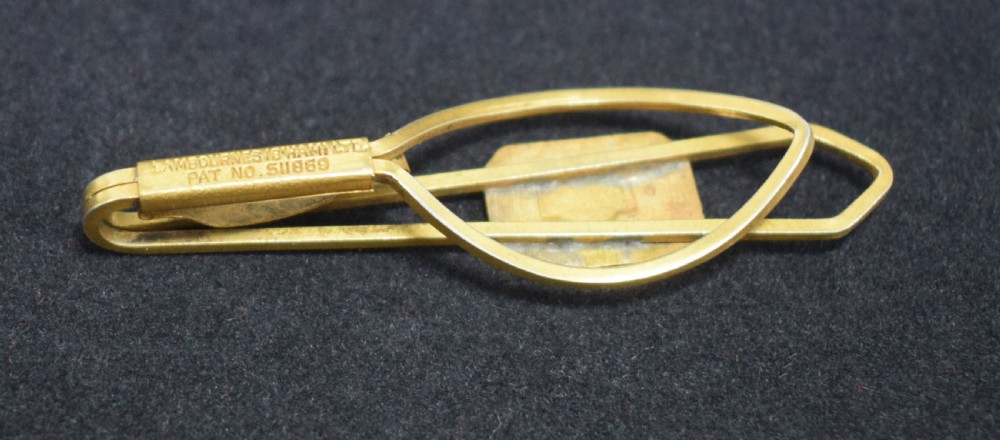 Art Deco Chrome & Enamel Gents Tie Pin, c1930's View IV