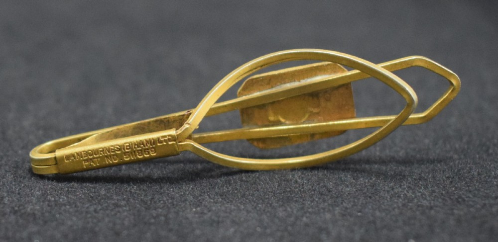 Art Deco Chrome & Enamel Gents Tie Pin, c1930's View V
