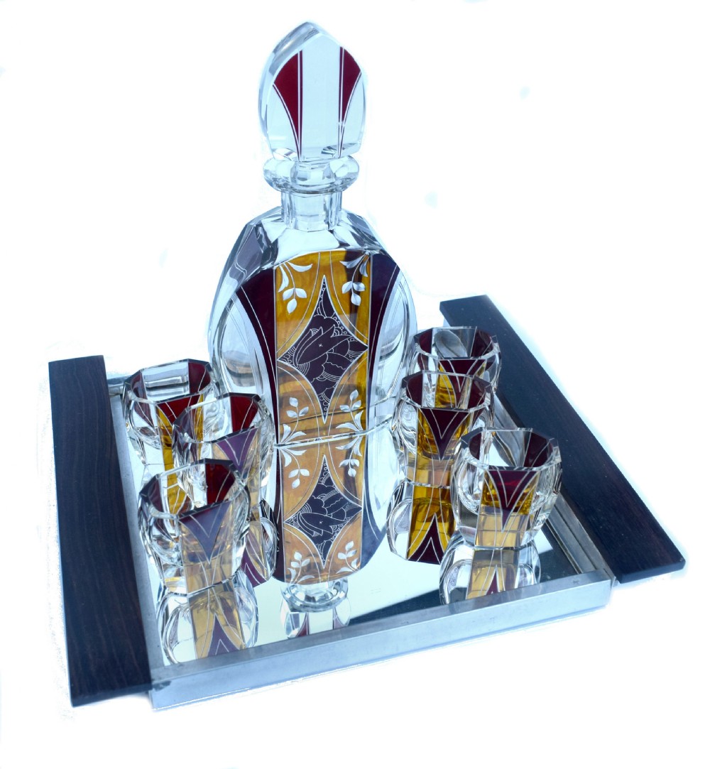 Art Deco Czech Decanter Set by Karl Palda View III