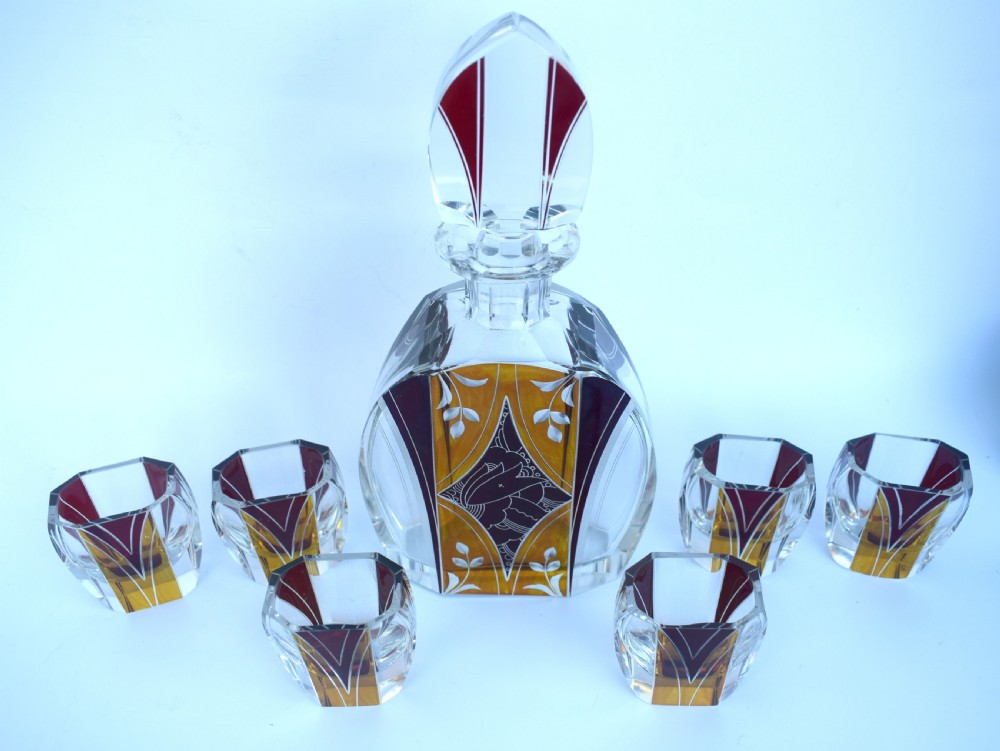 Art Deco Czech Decanter Set by Karl Palda View VI