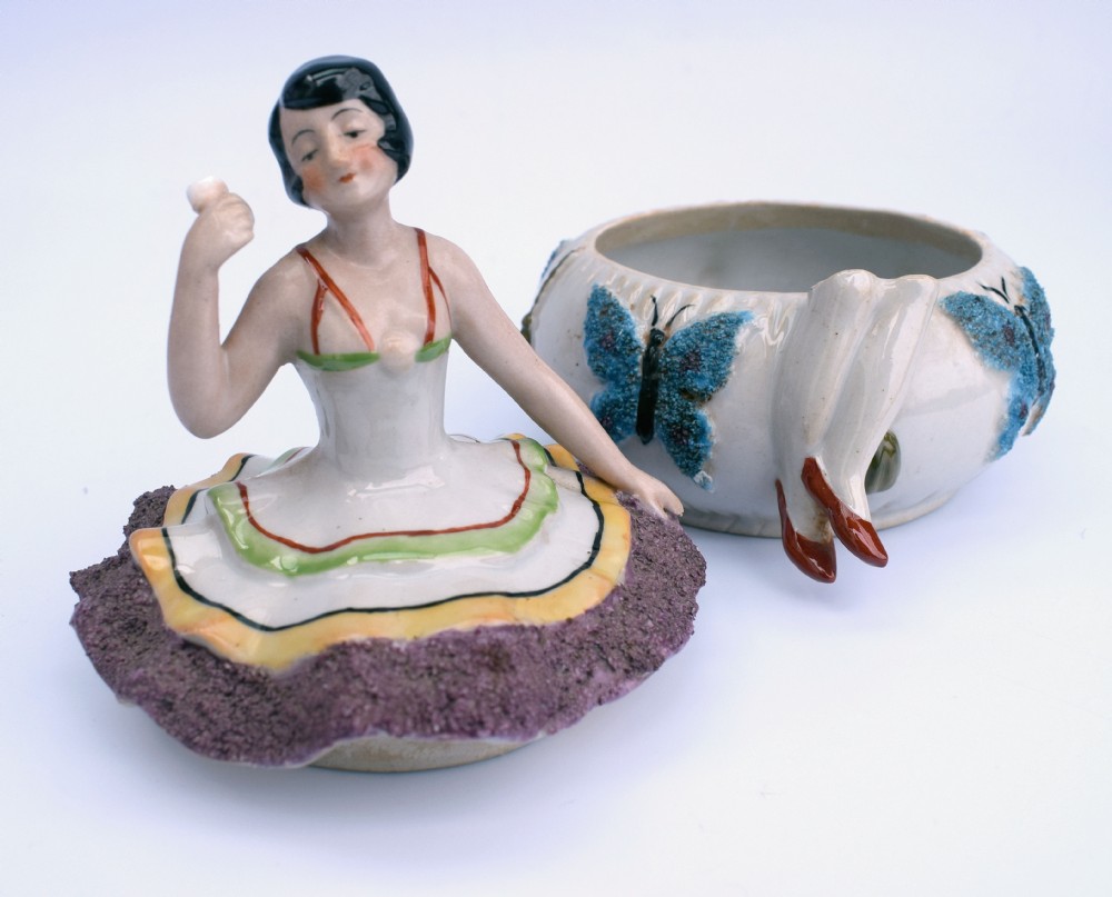 Art Deco Half Doll Powder Bowl, c1930's  View VII